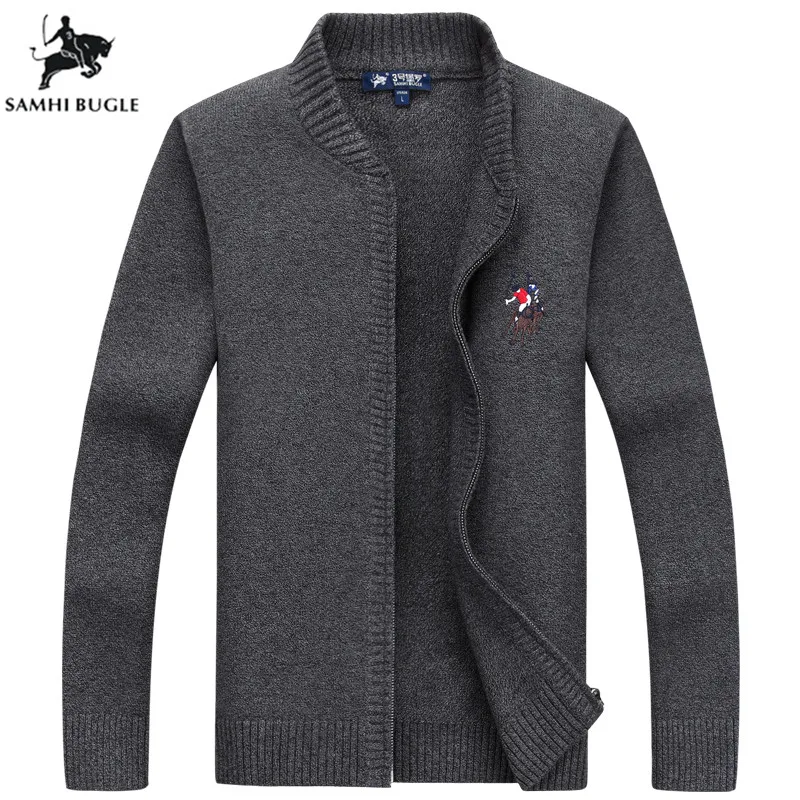 Mens Sweaters for 2019 Winter New Arrival 3D Embroidery Zip Cardigan Men's Sweater Fashion Stand Collar Sweaters For Men