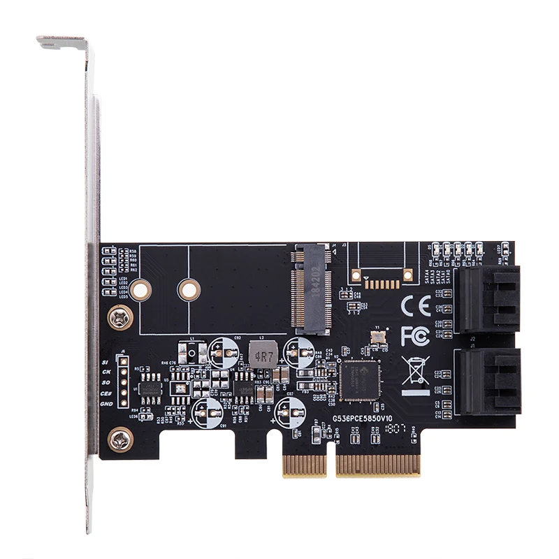  PCI Express SATA 3 Controller Karte PCIE zu M2 Adapter M.2 NGFF 4-Port SATA III 6 GB/s Expansion ka