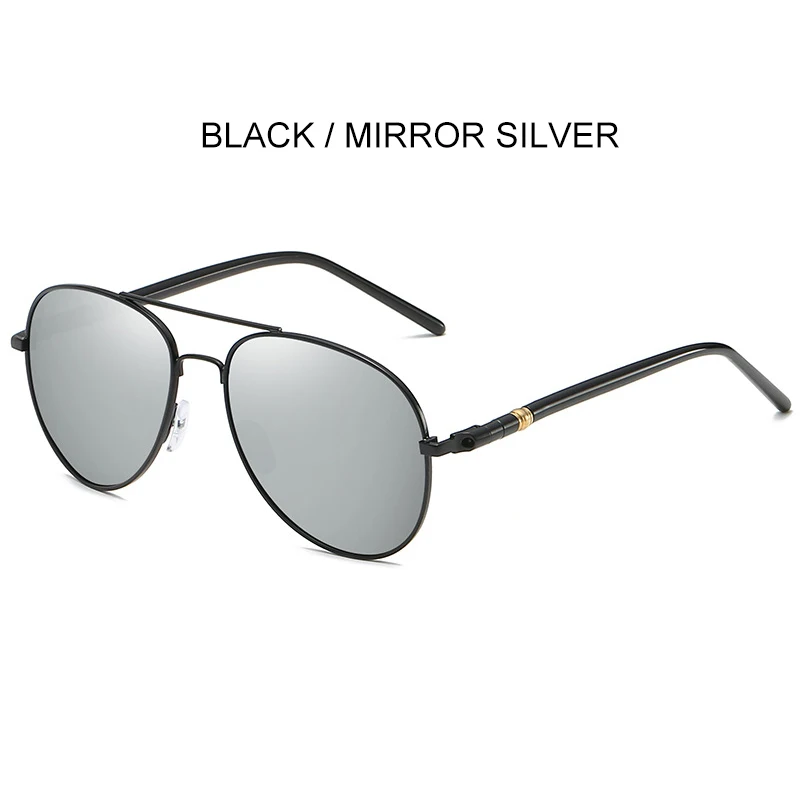 black-mirror silver SIMPRECT Поляризованные солнечные очки в стиле пилота Для мужчин UV400 высокое качество зеркальные очки в стиле ретро, Винтаж анти-блики водительские солнцезащитные очки для Для мужчин - Цвет линз: black-mirror silver