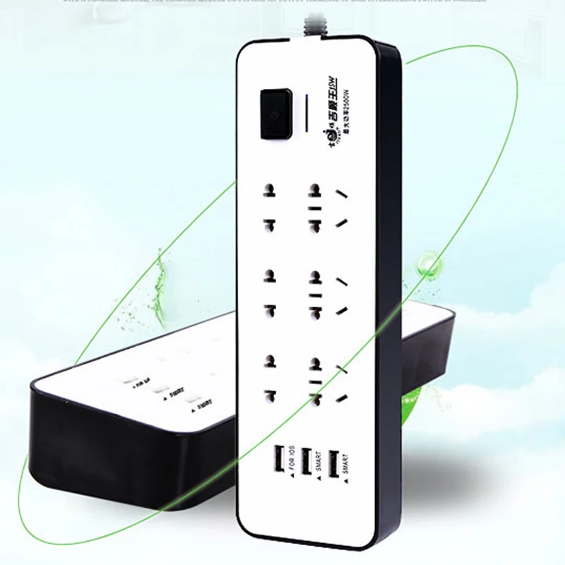 

1pcs Power Strip Socket Portable Strip Plug Adapter with 3 USB Port Multifunctional Smart Home Electronics