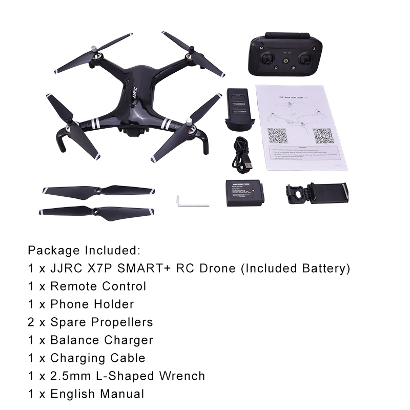 JJRC X7P умный Радиоуправляемый Дрон с GPS 5G wifi 1 км FPV 4K позиционирование камера двухосный карданный Радиоуправляемый Дрон Квадрокоптер Flight 25mins черный/белый