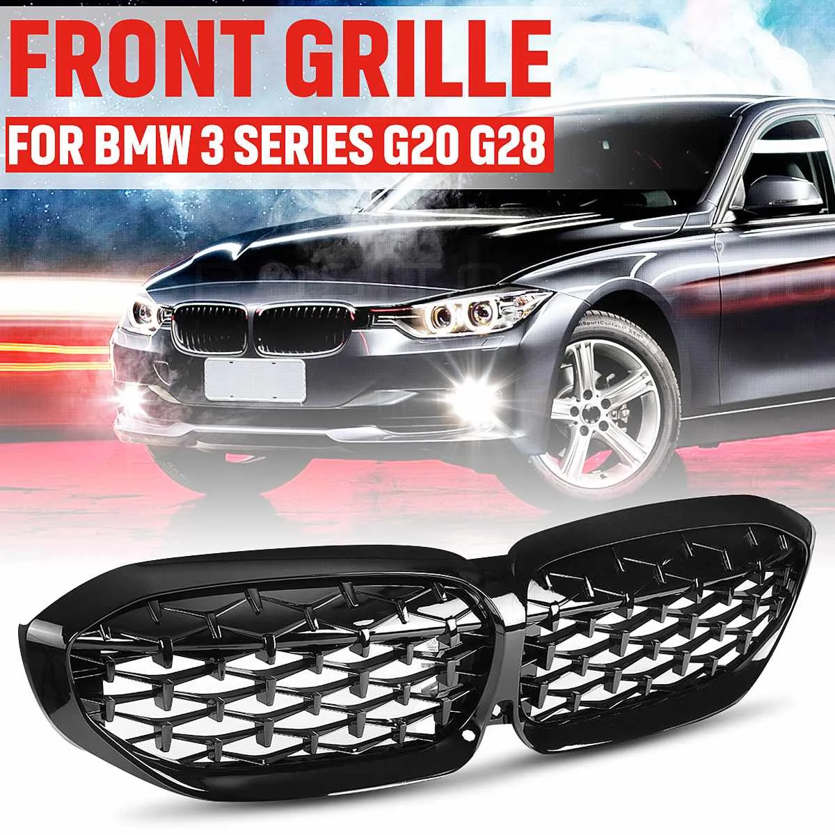 

Matte Black/ Chrome Front Grille For B.M.W 3 Series G20 G28 Meteor Stil Vorne Style Front Grille Auto Grill Styling Replacement