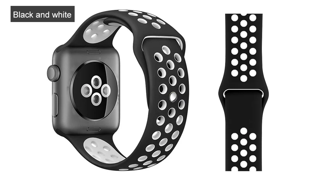 Новинка, браслет для Apple Watch 4, 5, 3, 2, 1, 42 мм, 38 мм, 40 мм, 44 мм, 36 цветов, силиконовый ремешок для iwatch sports series 5, 4