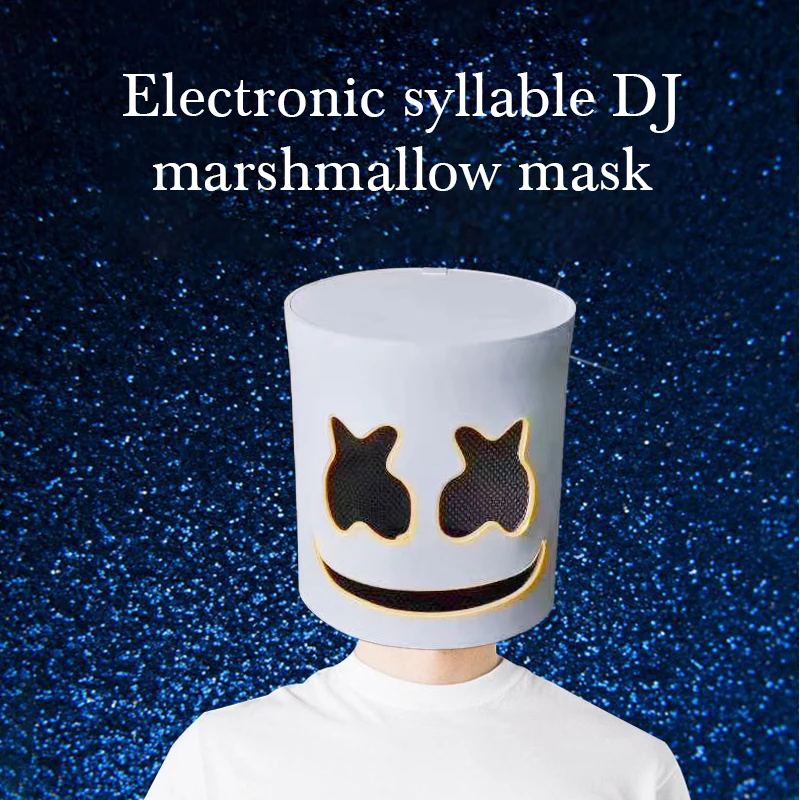 DJ Marshmello маска для лица светильник Marshmello головной убор Косплей Хэллоуин Карнавал реквизит для Marshmello Праздник Вечеринка клуб танец Декор