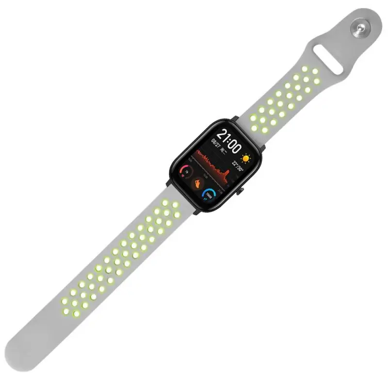 Силиконовый ремешок для Huami amazfit GTS 20 мм серии с плоской головкой двухцветные часы Stomata Bluetooth браслет на запястье аксессуары