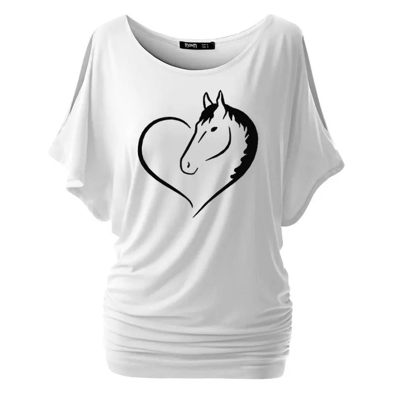 Женские футболки с надписью «Love Riding Horse», летняя хлопковая Футболка с принтом «летучая мышь», забавная лошадка, женская одежда, женские топы размера плюс