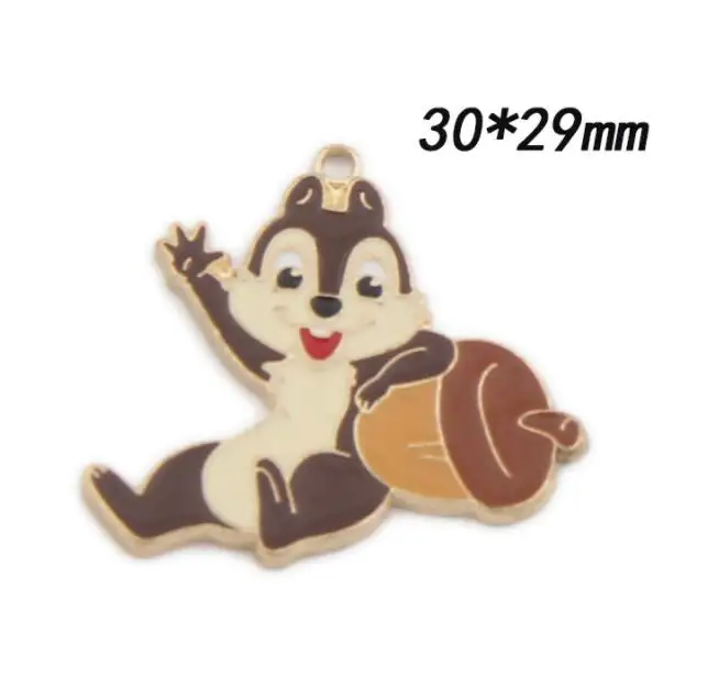 

20 pcs chipmunk Necklace earrings Key chain Metal Charm Pendants DIY Jewelry Making