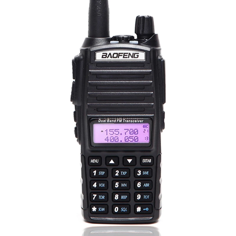 BaoFeng-Walkie Talkie UV-82 de doble banda, linterna UV82, radio128CH, pantalla Dual, reloj Dual para HAM Ham radio bidireccional, 5w