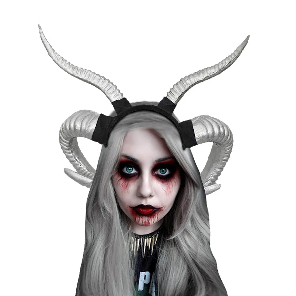 Ободок для волос овчина Рог повязка на голову аксессуар для волос Demon Evil Косплей головной убор на Хэллоуин Опора дропшиппинг#2