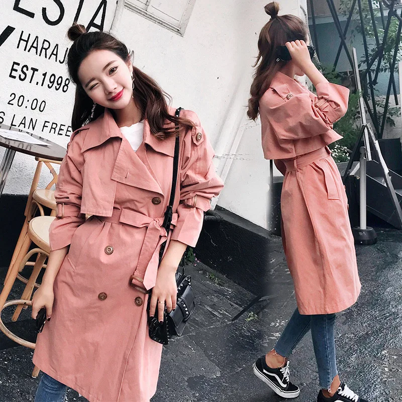 

Large Cargo Photo Shoot Large Size Korean-style Loose-Fit over-the-Knee Trench Coat (Limit 178)