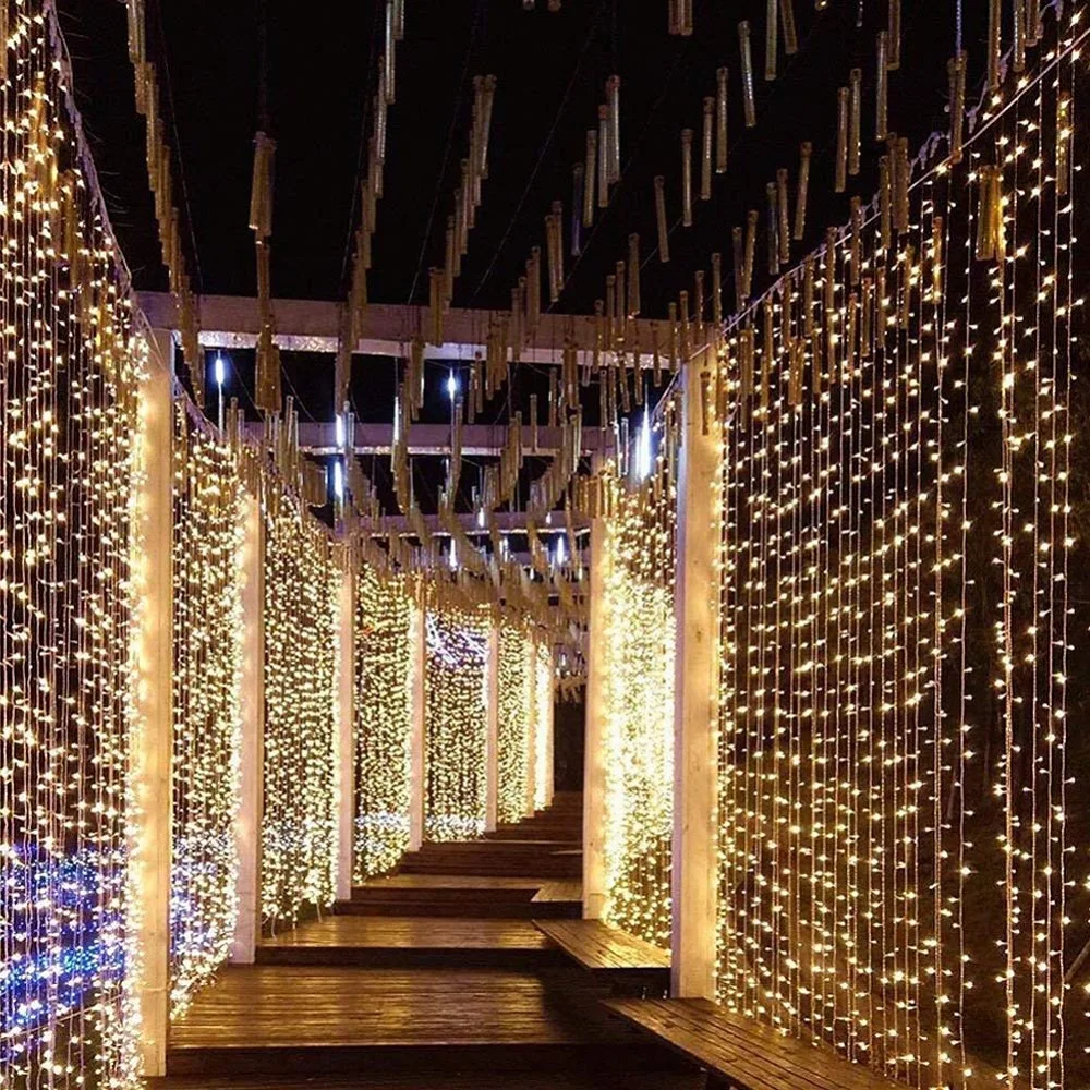 

LED String lights Christmas Decorations Led Curtain Light Outdoor Home for Xmas Wedding Garden Party Decoration 2x2/3x3/3x6m