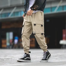 HCXY бренд осенние мужские брюки карго с множеством карманов Брюки карго мужские уличные повседневные мужские хлопковые брюки
