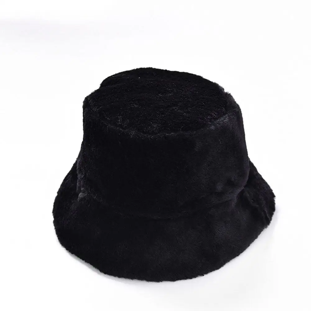 black MISSKY/женские шапки, одноцветные, с плоской подошвой, толстые теплые шапки из искусственной шерсти, женские шапки на осень и зиму - Цвет: black
