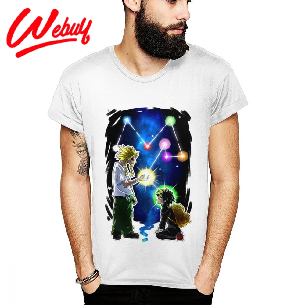 cheap Soft Cotton My Hero Academy Galaxy Custom For Men T shirt Novelty Design Round Neck T shirt S 6XL US Size