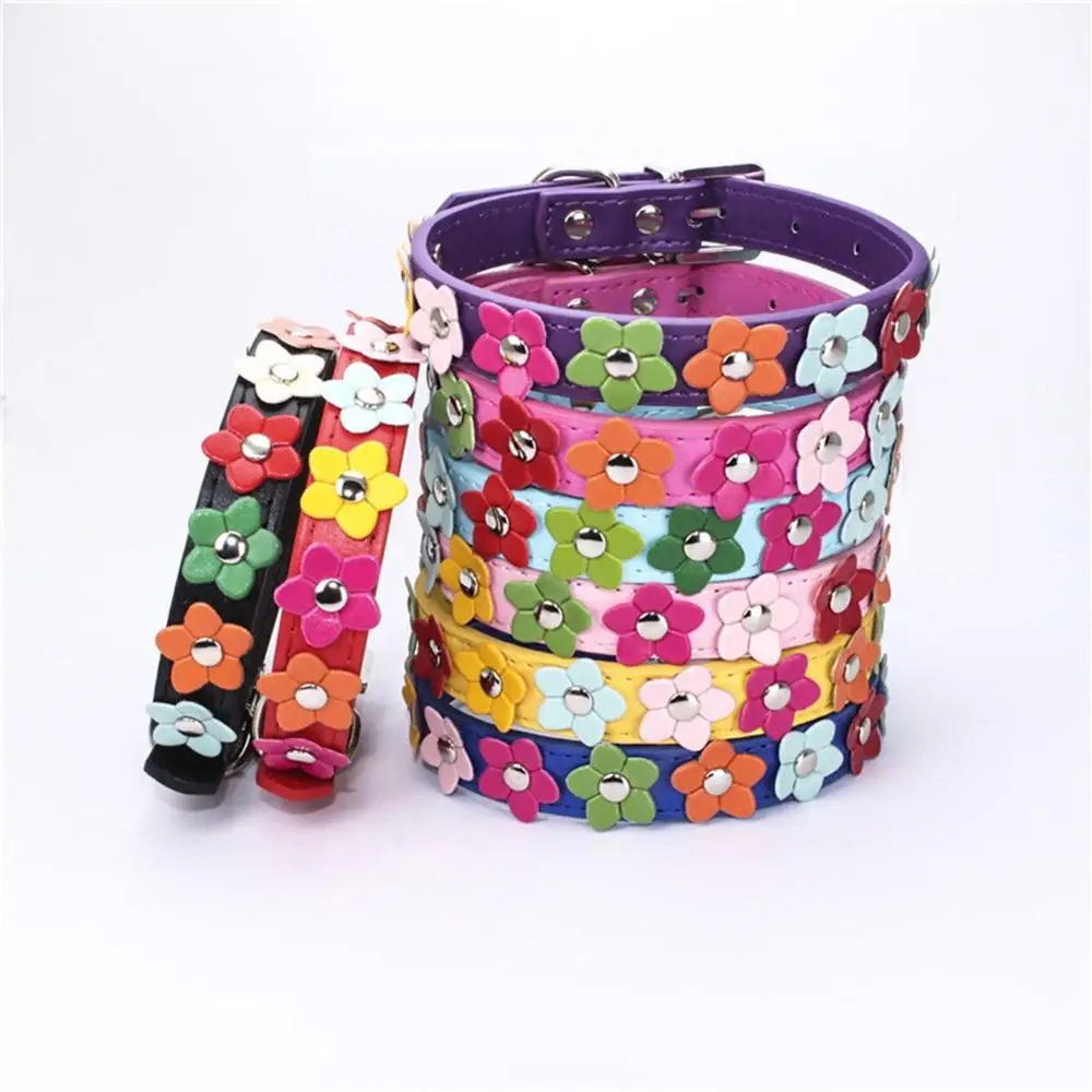 Collar de piel sintética con tachuelas para perro, bonito Collar ajustable para perro Yorkie Bulldog, suministros para mascotas