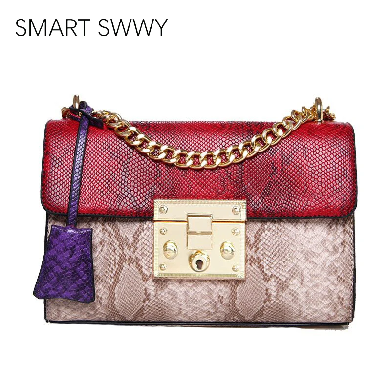 

Luxury Brand Women Bag Serpentine Chain Handbags Women Bags Designer Leather Shoulder Bag For Women 2019 Crossbody Bag For Party