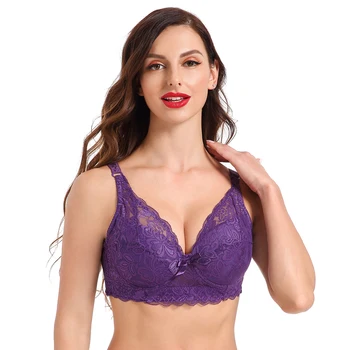 

Hot Full cup thin underwear small bra plus size wireless Large size Lace Bras adjustable lace Women's bra breast cover B C D cup