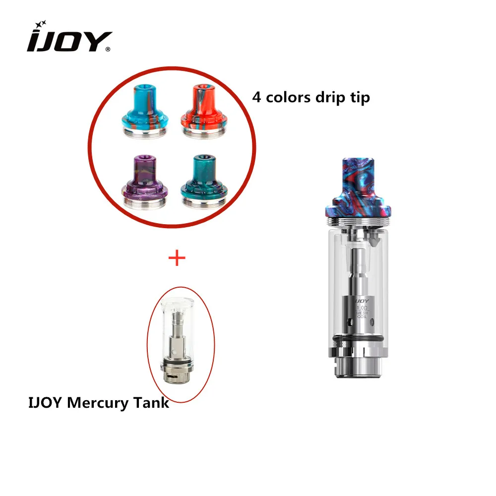 

IJoy Mercury 2ml tank 16.8mm diameter with 1.0ohm Mesh Coil E-cig Atomizer Top Refill Vape Tank Resin Drip Tip for Ijoy vape kit