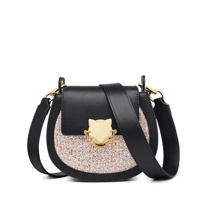 FOXER Fashion Girl Crossbody Bag Glett luxury Messenger Bag Split Leather Women Designer Bag Chic Flap Female Brand Shoulder Bag - Цвет: 996035F1A
