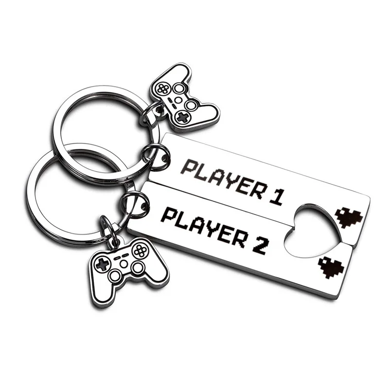 2pcs Game Machine Couple Keychains Player 1 2 Matching Keychain for Him Girl Boyfriend Valentine's Day Gaming Gifts | Украшения и