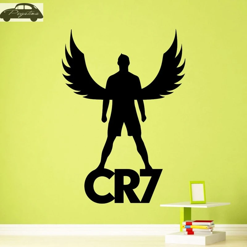 Cristiano Ronaldo Football Player Sticker Sports Soccer Decal Helmets Kids Room Name Posters Vinyl Wall Decals Football Sticker