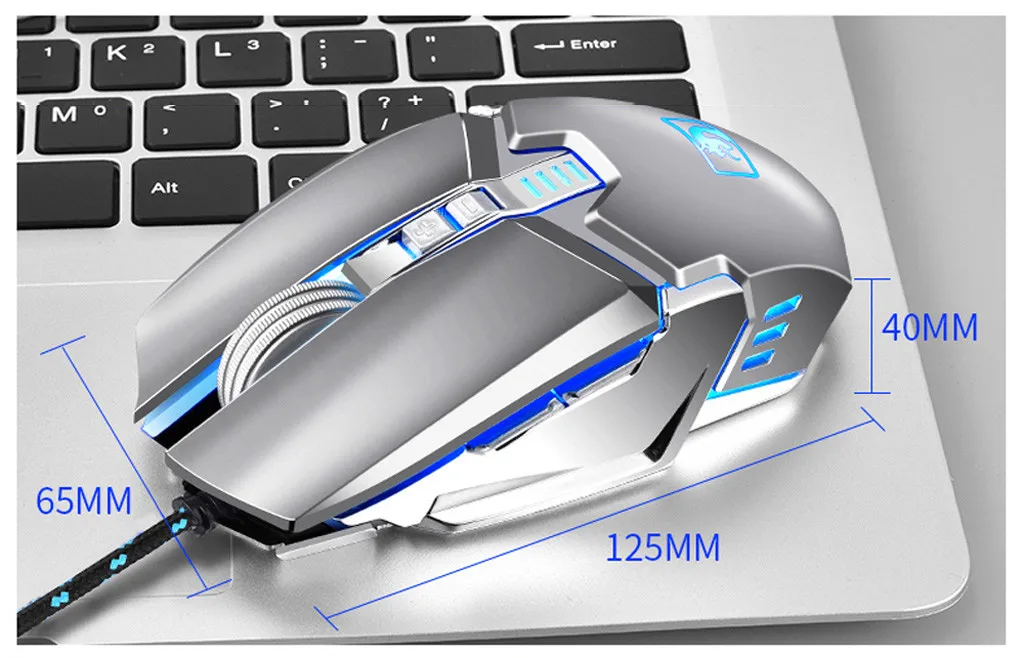 EPULA, эргономичная Проводная игровая мышь, 2400 dpi, USB, компьютерная мышь, игровая мышь X7, бесшумная мышь с подсветкой