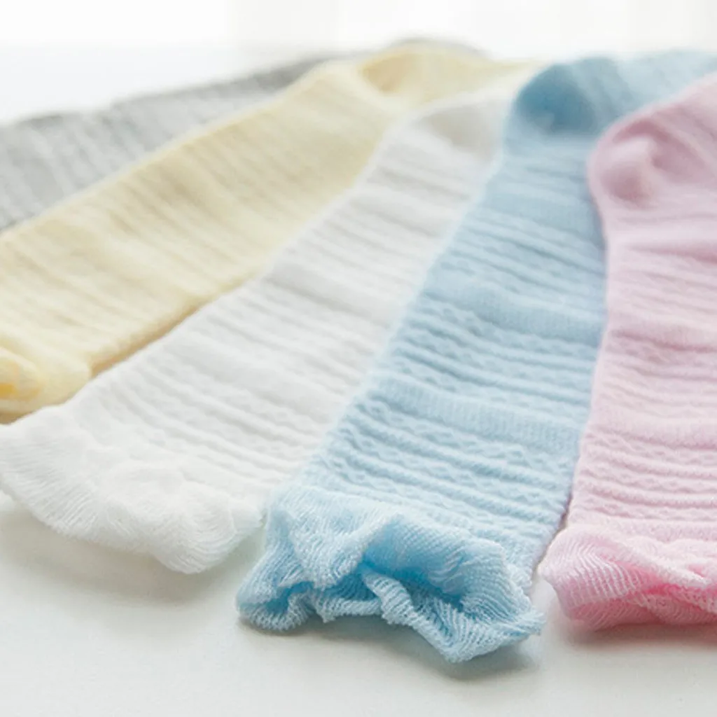 Newborn baby girls boys kids socks infant winter socks toddler girl solid lace knee height warm anti-slip socks for 0-3T baby