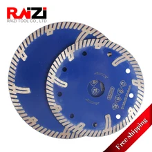 Raizi 125/150 мм турбо диск для сухой резки т типа непрерывный обод кварц, инженерный камень алмазный пильный диск