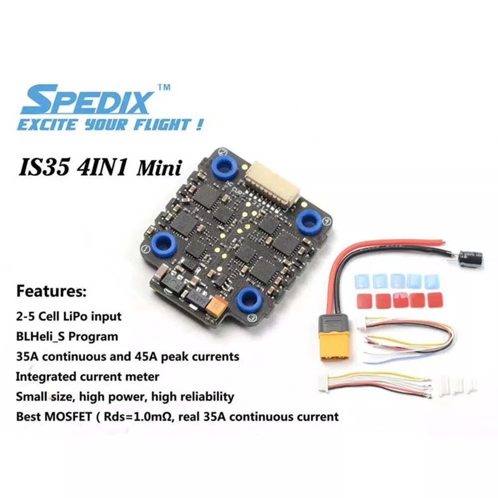 Skystars spedx IS35 35A ESC Blheli_S 2-5S 4 в 1 бесщеточный 20x20 мм для радиоуправляемого дрона FPV