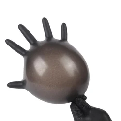 Gants de travail jetables en Nitrile, 100 pièces, pour la préparation des aliments, la cuisine, le nettoyage, imperméables, noirs 