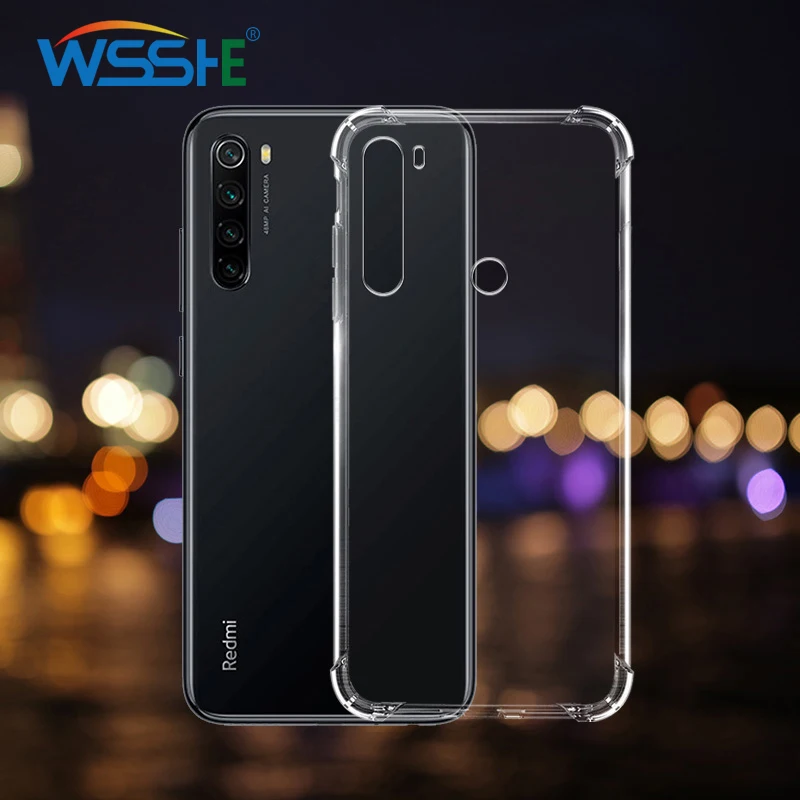 Прозрачный чехол для Xiaomi Redmi Note 8 Pro чехлы противоударный мягкий силиконовый