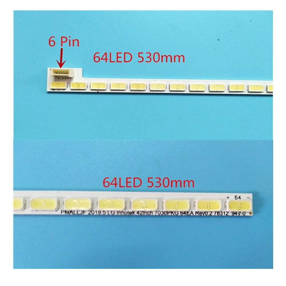 

New 10 PCS 64LED 530mm 42"LED backlight strip for LG Innotek 42Inch 7030PKG 64ea Rev0.2 74.42T23.001