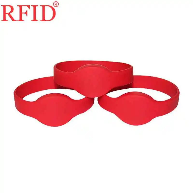 ID 125 кГц T5577 Перезаписываемый RFID водонепроницаемый силиконовый браслет аксессуары для контроля доступа 65 мм много цветов на выбор 10 шт - Цвет: 10pcs Random Color