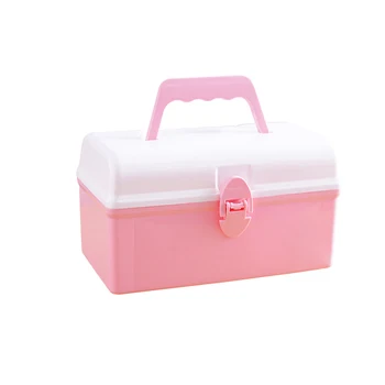 

New Handle Storage Box Sealed Snap with Compartment Non-slip Bottom Stationery Desktop Organizer