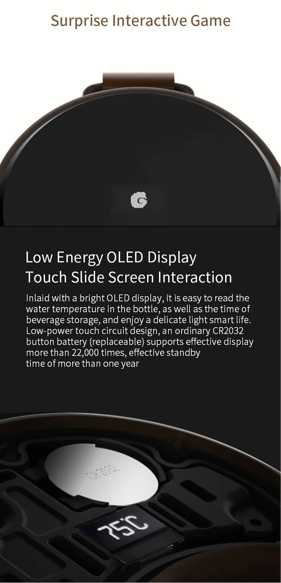 Original Xiaomi Mijia Kiss Kiss Fish Stainless Steel Thermal Vacuum Water Bottle Sensitive Temperature Sensor with Coffee Brewer (4)