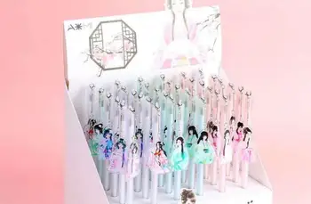 

ancient costume girl gel pen cartoon school gift student gel ink pen office stationery black writing pen promotion pen 36pc/lot