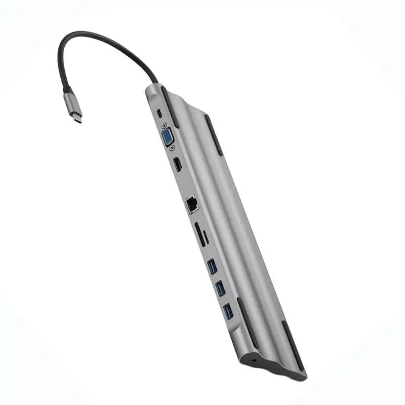 VODOOL 10 в 1 UBS C концентратор type-C для нескольких USB 3,0 HDMI VGA PD 3,5 мм аудио RJ45 адаптер док-станция USB-C type C концентратор разветвитель для MacBook