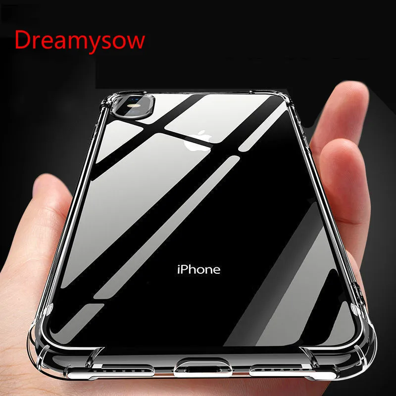 

Shockproof Transparent Silicone Case For iPhone 11 Pro X XS Max XR Clear Silicone Back Cover for iPhone 5 5S SE 6 7 8 Plus