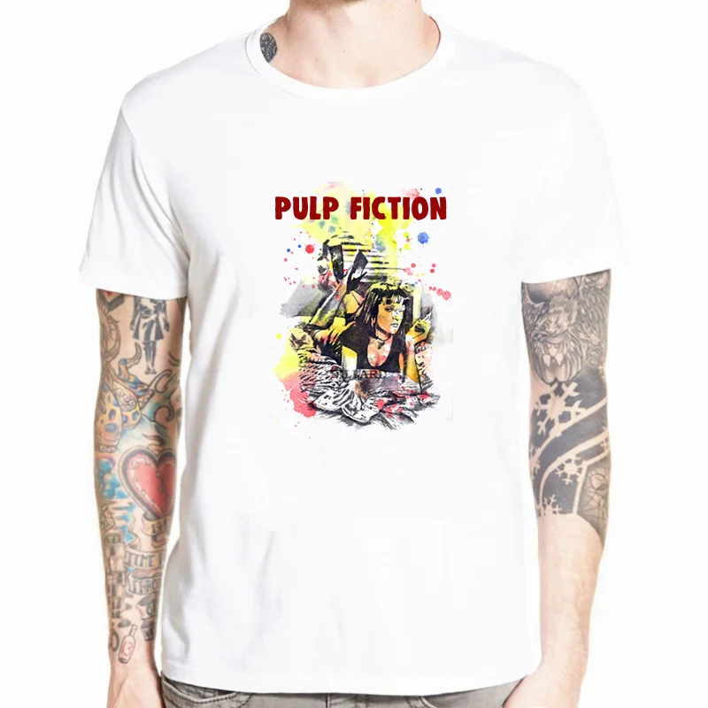 New Summer Fashion Pulp Fiction Poster 1994 Quentin Tarantino T Shirt Men O-neck Shoer Sleeve T-shirt Tees Tops Plus Size | Мужская