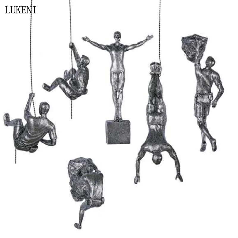 Custom Colors Retro Rock Climbing Character Sculpture Wall Hanging Background Wall Home Decoration Hanging Climbing Statue Custom Colors Retro Rock Climbing Character Sculpture Wall Hanging Background Wall Home Decoration Hanging Climbing Statue
