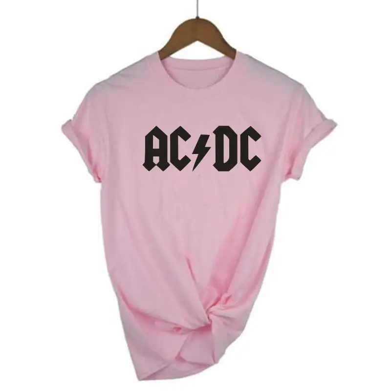 Модная Рок-футболка AC/DC, женская футболка с буквенным принтом ACDC, футболка с графическим принтом, женская музыкальная футболка, женские топы, Camiseta Mujer