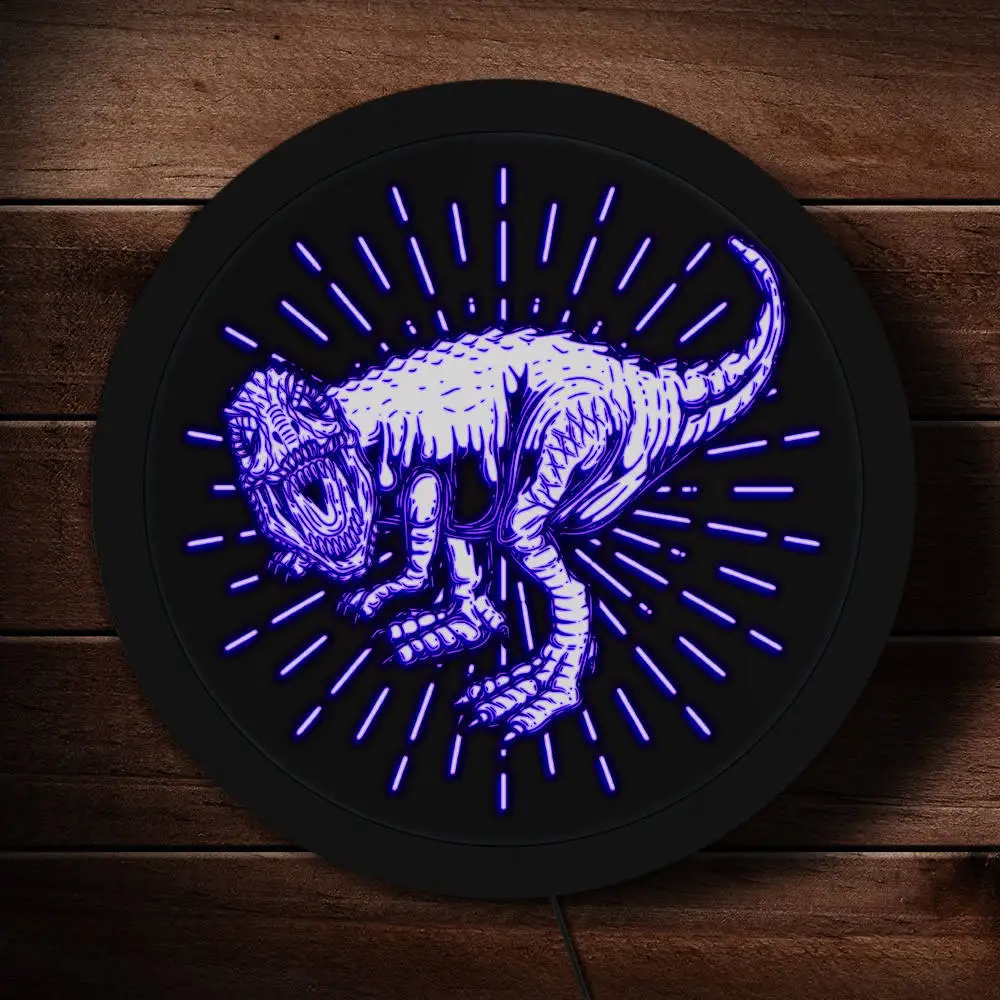 Roaring Tyrannosaurus Rex светодиодный неоновый знак Юрского периода Динозавр освещение настенное искусство домашний декор страшные Т-Рекс закругленные настенные светильники