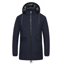 Мужское хлопковое однотонное длинное теплое Свободное пальто, уплотненное, с подкладкой из водонепроницаемого хлопка, мужская одежда