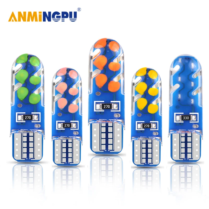 

ANMINGPU 2X Signal Lamp W5W Led Canbus COB Chips168 194 T10 Led Bulbs Clearance Lights Led Reading Interior Light White Ice Blue