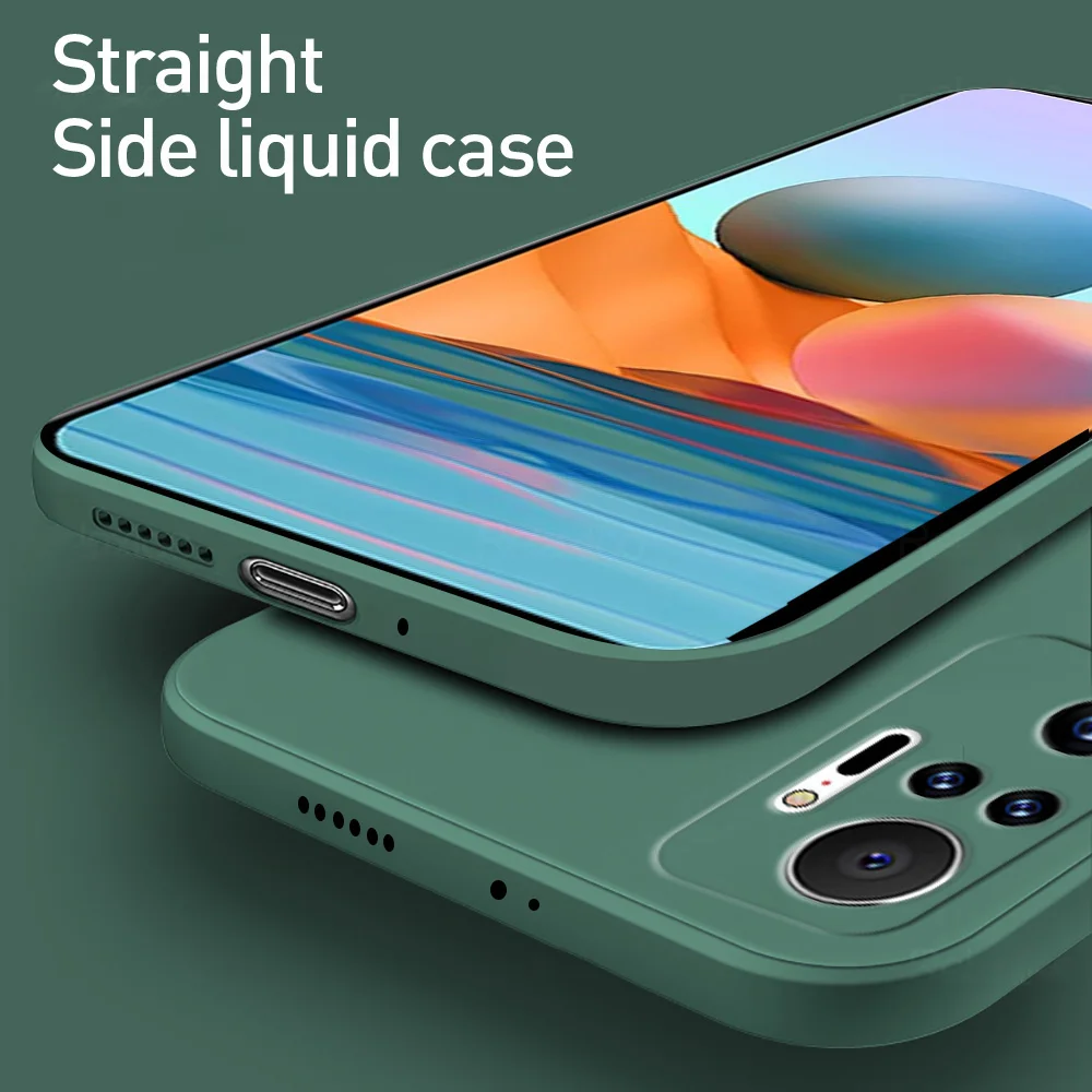 Funda Square Phone Case for Xiaomi Redmi Note 10 Pro Max 10S 10T Original Funda Note10 S T 4G 5G Liquid Silicone Soft Back Cover