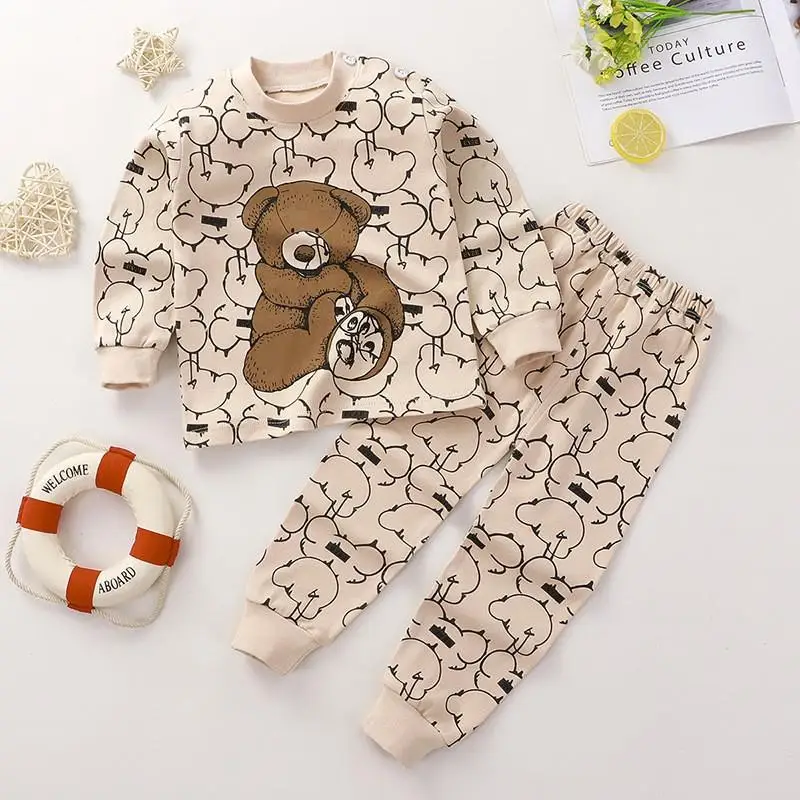 sun baby clothing set Children's Clothing Baby Girl Christmas Pajama Suit Lovely Leisure Wear Infant Boys Long Sleeve 2 Piece Set Autumn Girl Sets Baby Clothing Set for girl Baby Clothing Set