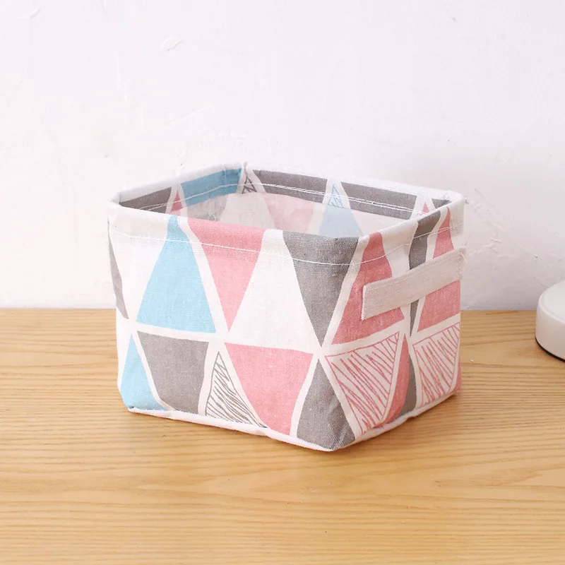 Персонализированные сельских Стиль ящик для хранения ткани Северной Европейский сумка для хранения Складная сумка для хранения Ванная комната Организатор Корзина - Цвет: triangle