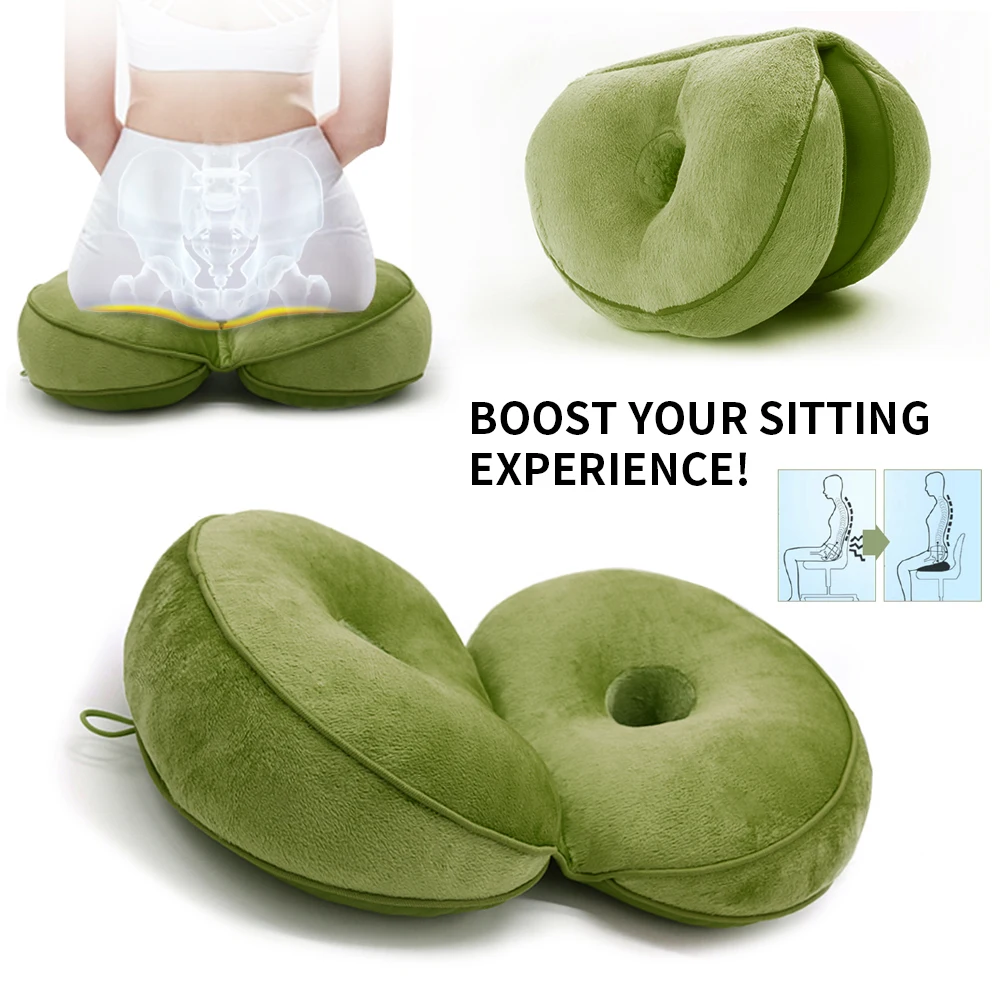 Multi-Function Memory Foam Buttock Cushion Folding Cushion Pillow Dual Comfort Cushion Seat Hip Lift Latex Chair Pad Home Office