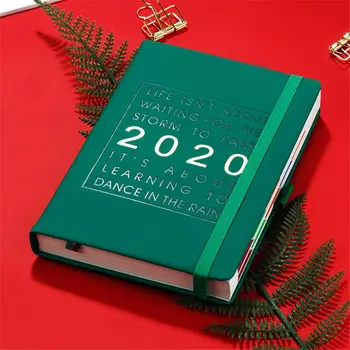 

New Agenda 2020 Thicken Notebook A5 Leather Soft Planner 2020 Jan-Dec Efficiency Journal English Language material escolar
