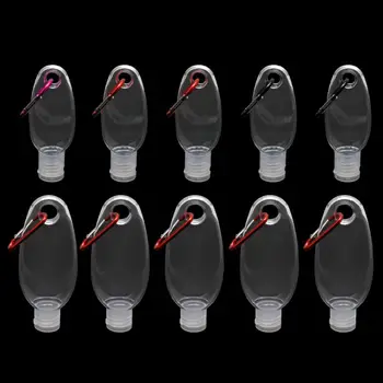 

5Pcs 30ml 60ml Mini Reusable Portable Empty Hook Spray Bottle Keychain Carrier